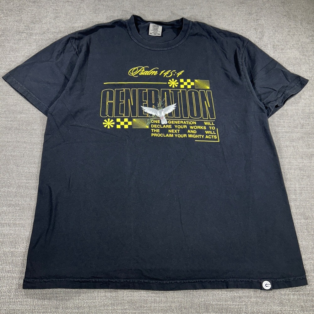 Comfort Colors Psalm 145:4‎ Generation T-Shirt Mens XL Black Excellent Religious